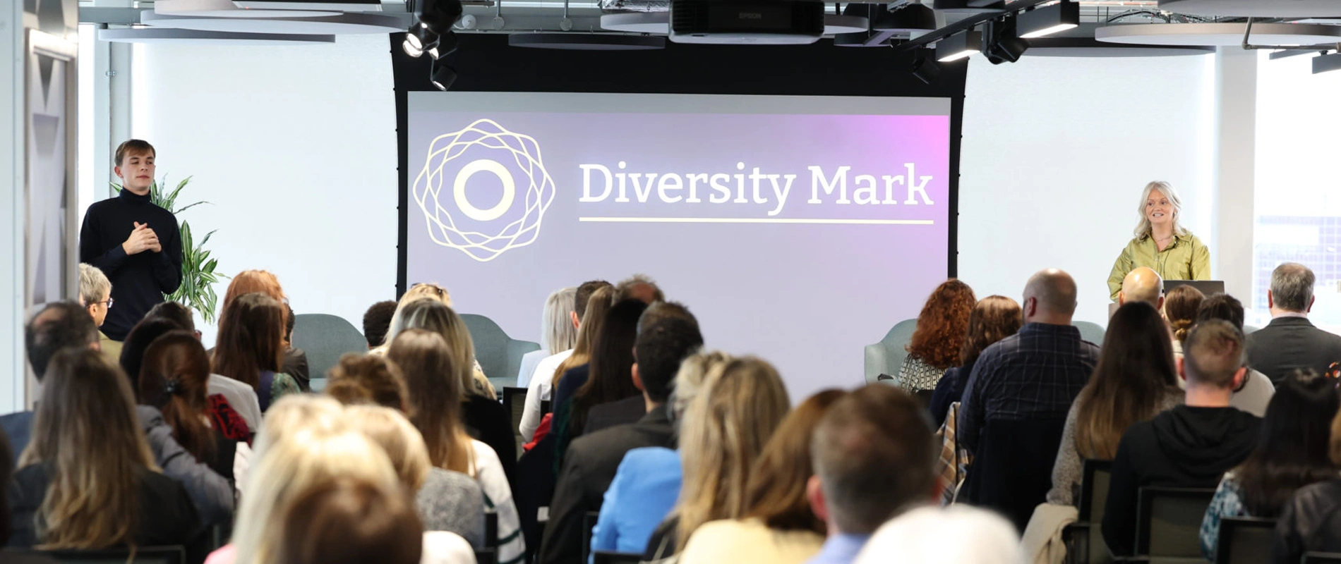 Nuala Murphy launching the new Diversity Mark brand by Stenson Wolf in Belfast