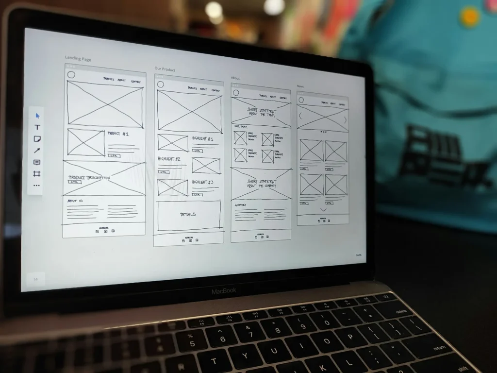 An example of Stenson Wolf's Website Development Wireframing process